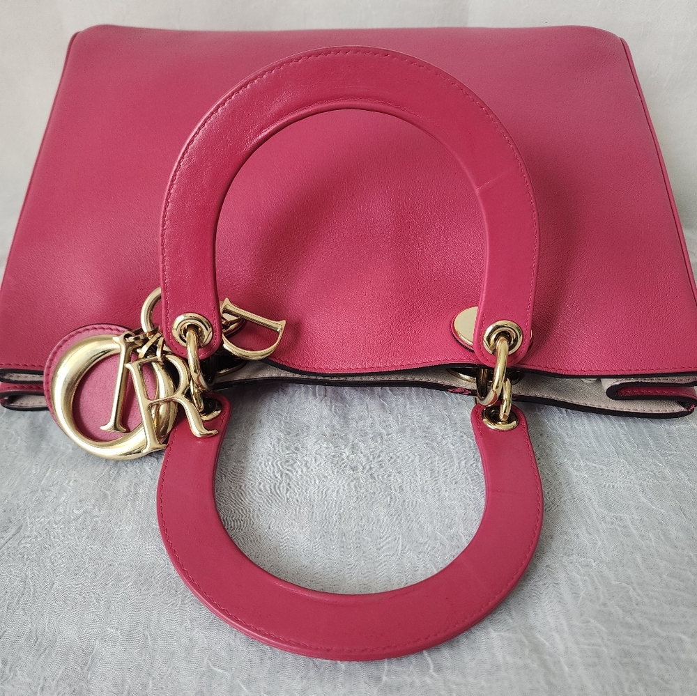Auth Dior Dorissima Calfskin Leather Tote Bag - Picture 7 of 10